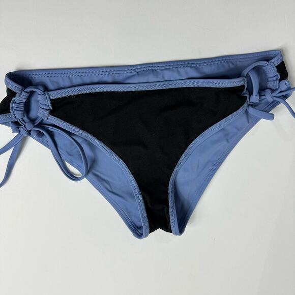 Adore Me Solid Bikini Bottoms Size Medium Steel Blue Hip Tie Swim Bottoms - Picture 9 of 9